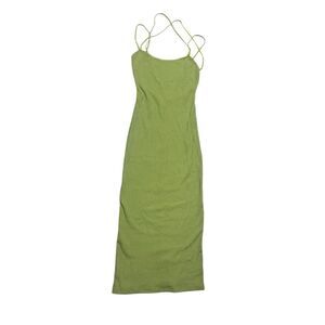🔥 REFORMATION light green ribbed tencel blend open back midi dress sz xsmall